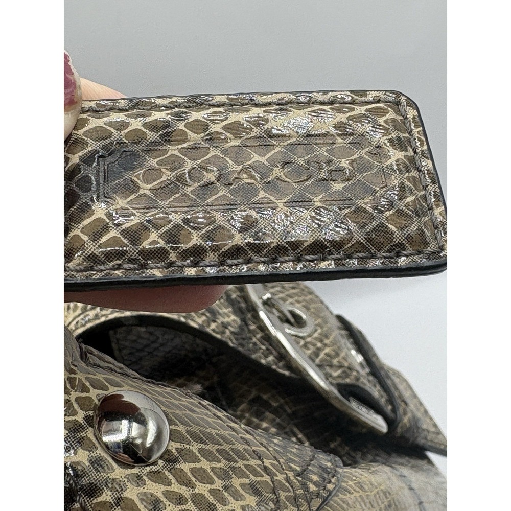 Coach Soho Lynn Faux Python Embossed 3 Compartment Snakeskin Hobo Purse Handbag - Picture 9 of 16